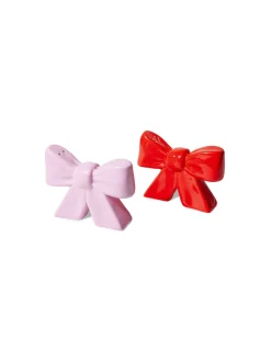 Bow Salt & Pepper Set Red/Pink