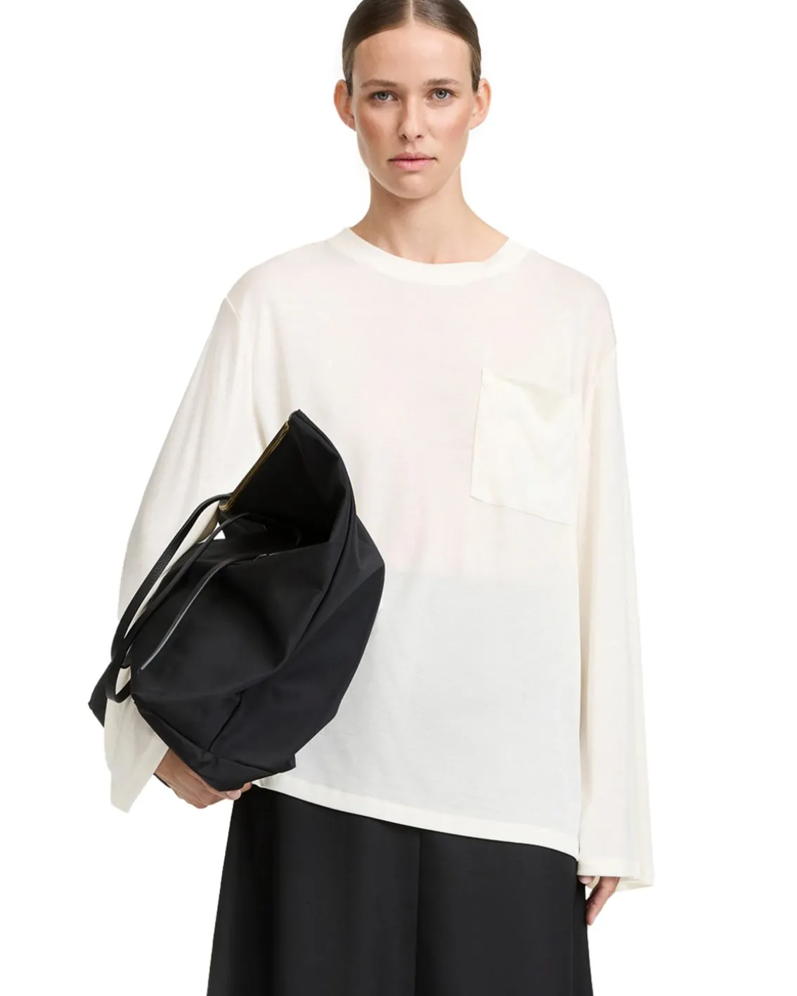 By Malene Birger Fayeh Long Sleeve T-Shirt Soft White