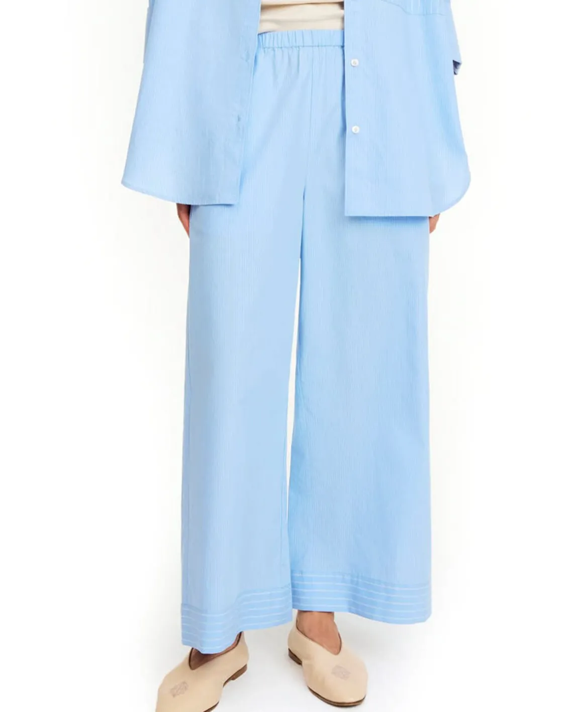 By Malene Birger Mirabello Trousers Blue Iris Strip