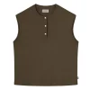 CARRER Henley Tank Dark Brown