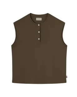 CARRER Henley Tank Dark Brown