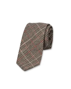 Check Wool Tie Beige/Black/Red