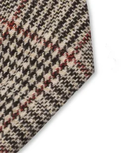 Check Wool Tie Beige/Black/Red