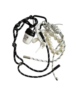 Coffee Cup Bag Charm Black White