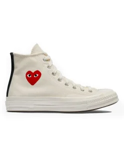 Comme des Garçons Play Converse Small Heart High Top Sneakers Beige