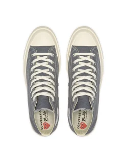 Comme des Garçons Play Converse Big Heart High Top Sneakers Grey