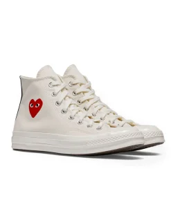 Comme des Garçons Play Converse Small Heart High Top Sneakers Beige