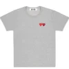 Comme des Garçons Play Double Heart T-Shirt Grey