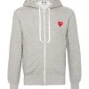 Comme des Garçons Play Red Heart Zip Sweatshirt Grey