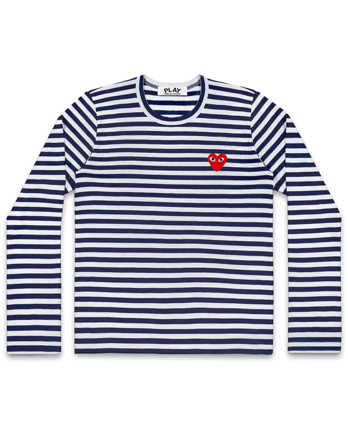 Comme des Garçons Play Striped Heart Long Sleeve T-Shirt Navy/White