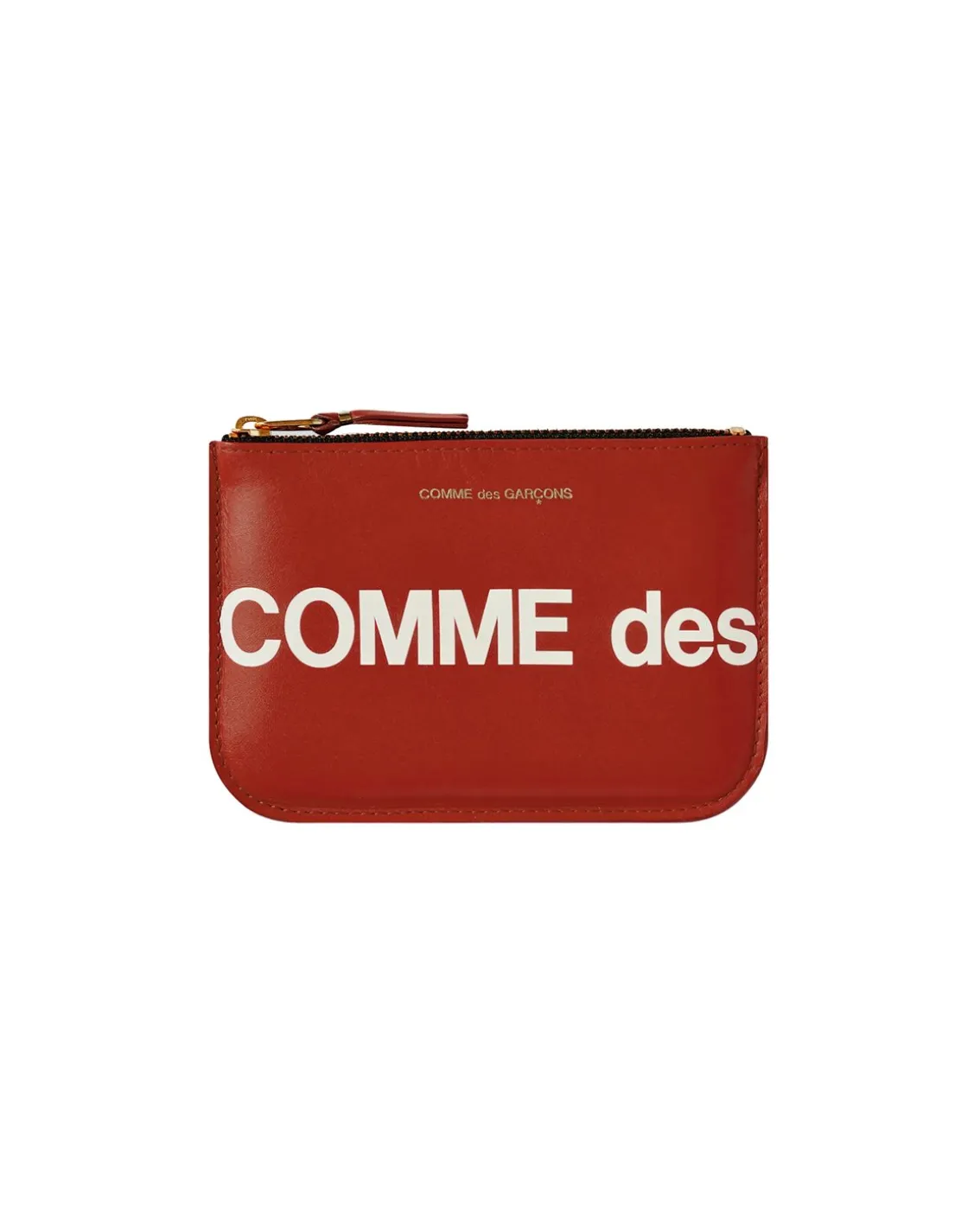 Comme des Garçons Wallet Huge Logo Zip Pouch Red