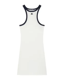 Courrèges Contrast Scuba Mini Dress Blanc Heritage/Navy