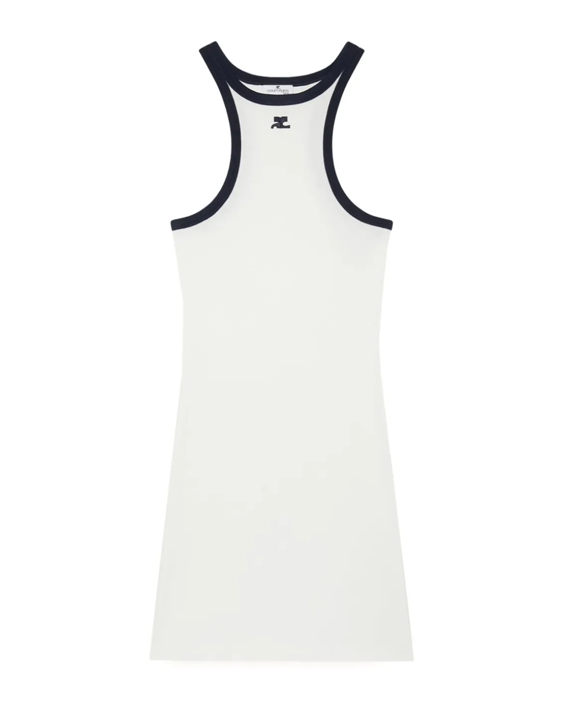 Courrèges Contrast Scuba Mini Dress Blanc Heritage/Navy