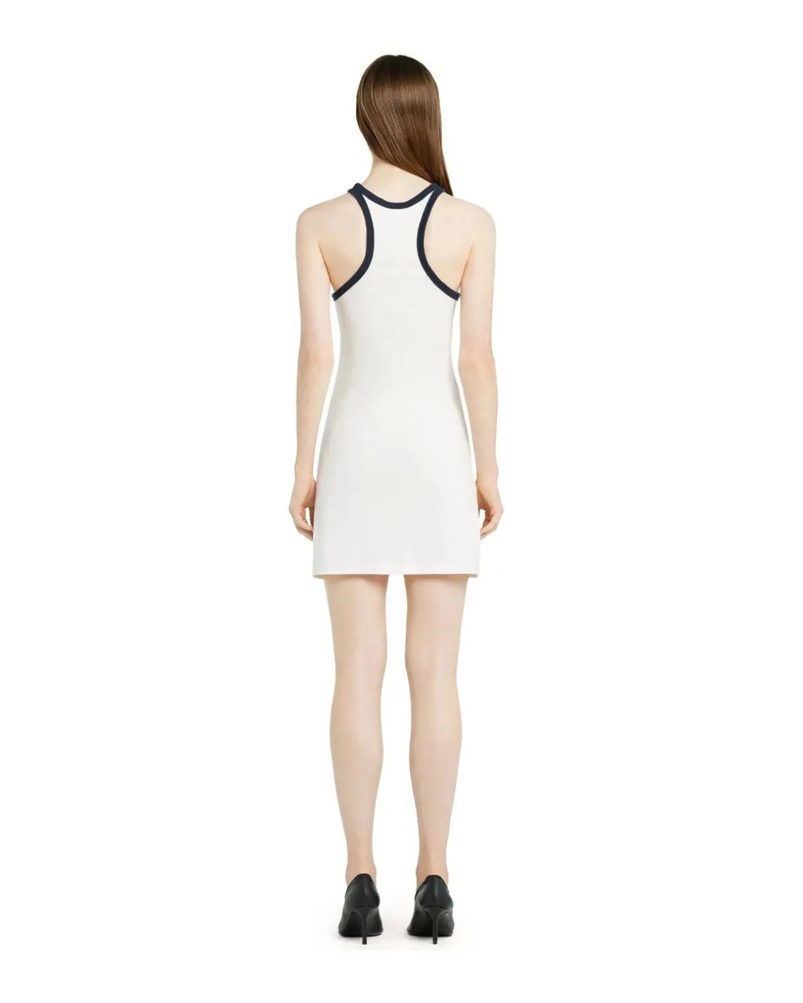 Courrèges Contrast Scuba Mini Dress Blanc Heritage/Navy