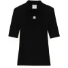 Courrèges Reedition Knit Short Sleeve Jumper Black