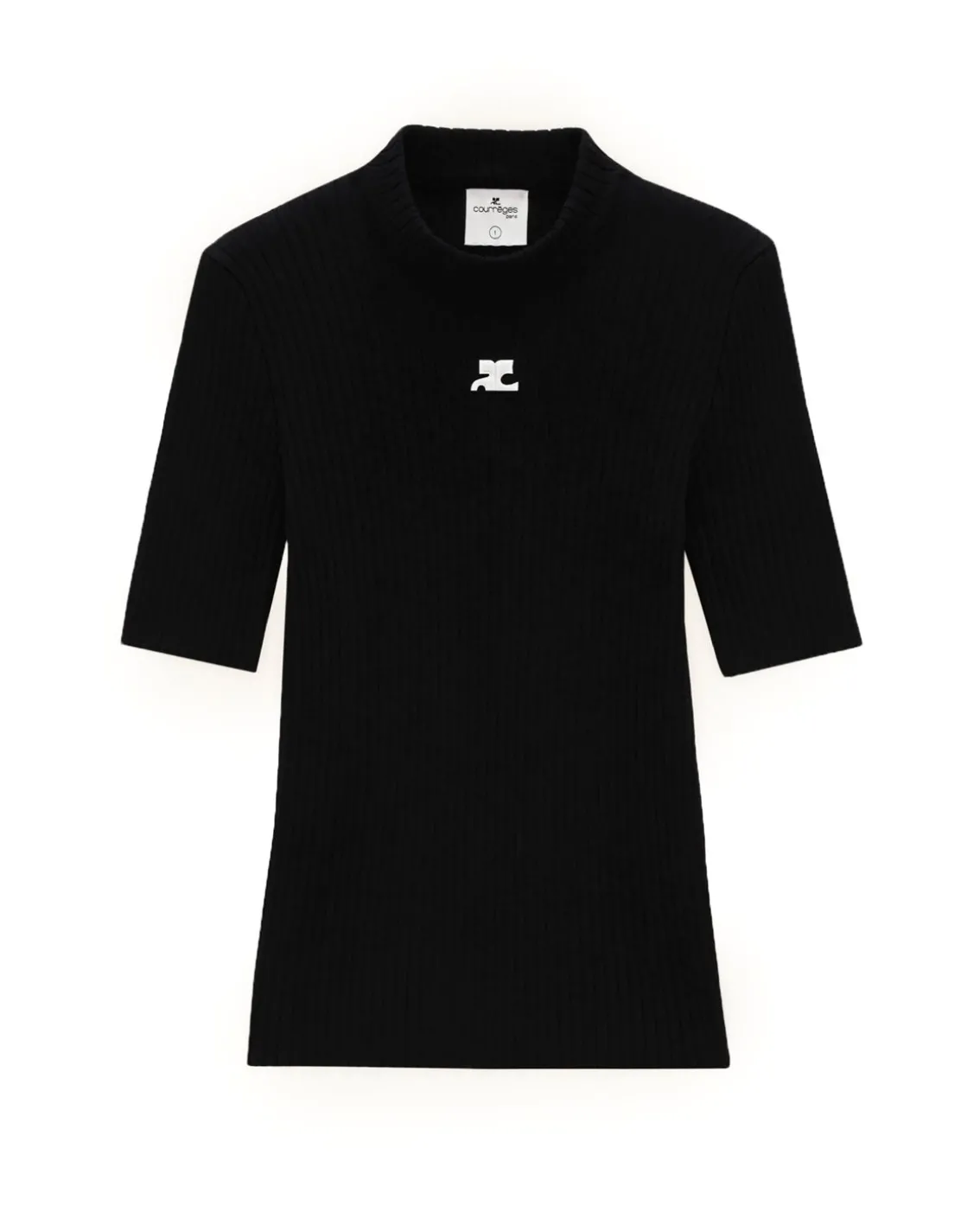 Courrèges Reedition Knit Short Sleeve Jumper Black