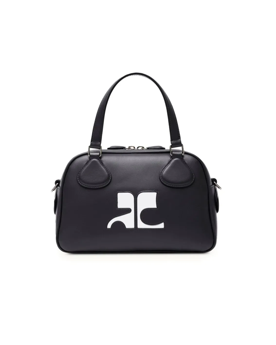 Courrèges Reedition Leather Bowling Bag Black
