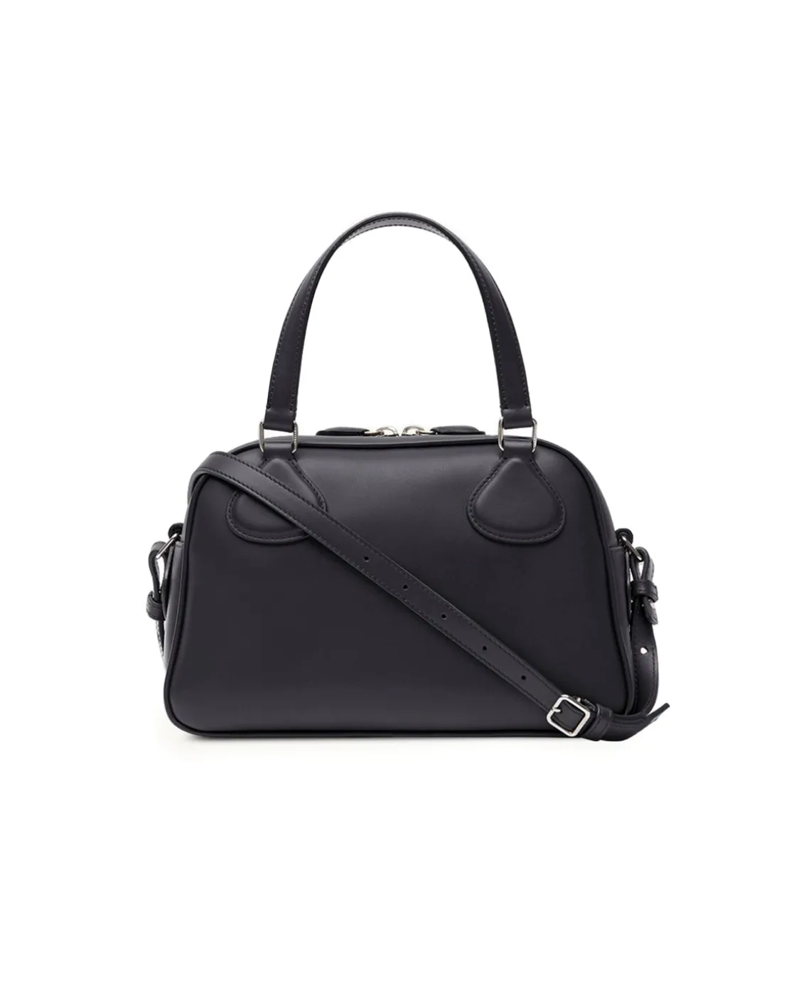 Courrèges Reedition Leather Bowling Bag Black