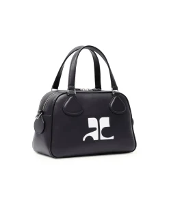Courrèges Reedition Leather Bowling Bag Black