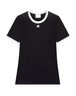 Courrèges Signature Contrast T-Shirt Black/Heritage White