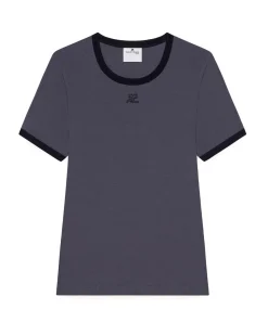 Courrèges Signature Contrast T-Shirt Denim/Black