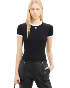 Courrèges Signature Contrast T-Shirt Black/Heritage White