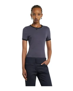 Courrèges Signature Contrast T-Shirt Denim/Black