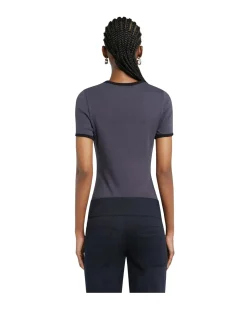 Courrèges Signature Contrast T-Shirt Denim/Black