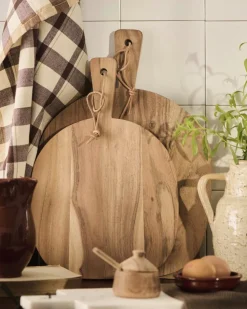 Cutting Board With Handle Acacia Wool