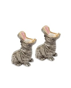 Donkey Hungry Hippo Candle Holder 2-Pack Grey