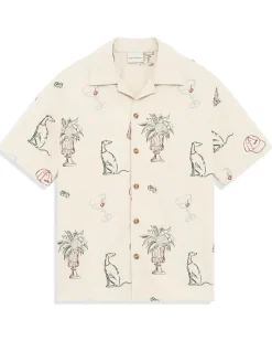 Drôle De Monsieur Country Club Embroidered Shirt Ecru