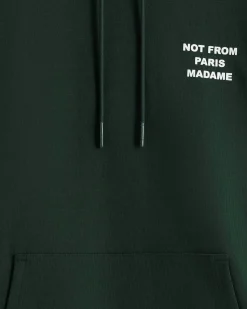Drôle De Monsieur Slogan Hoodie Dark Green