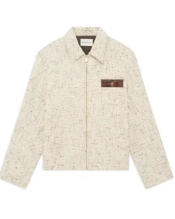 Drôle De Monsieur Straight Tweed Jacket Ecru