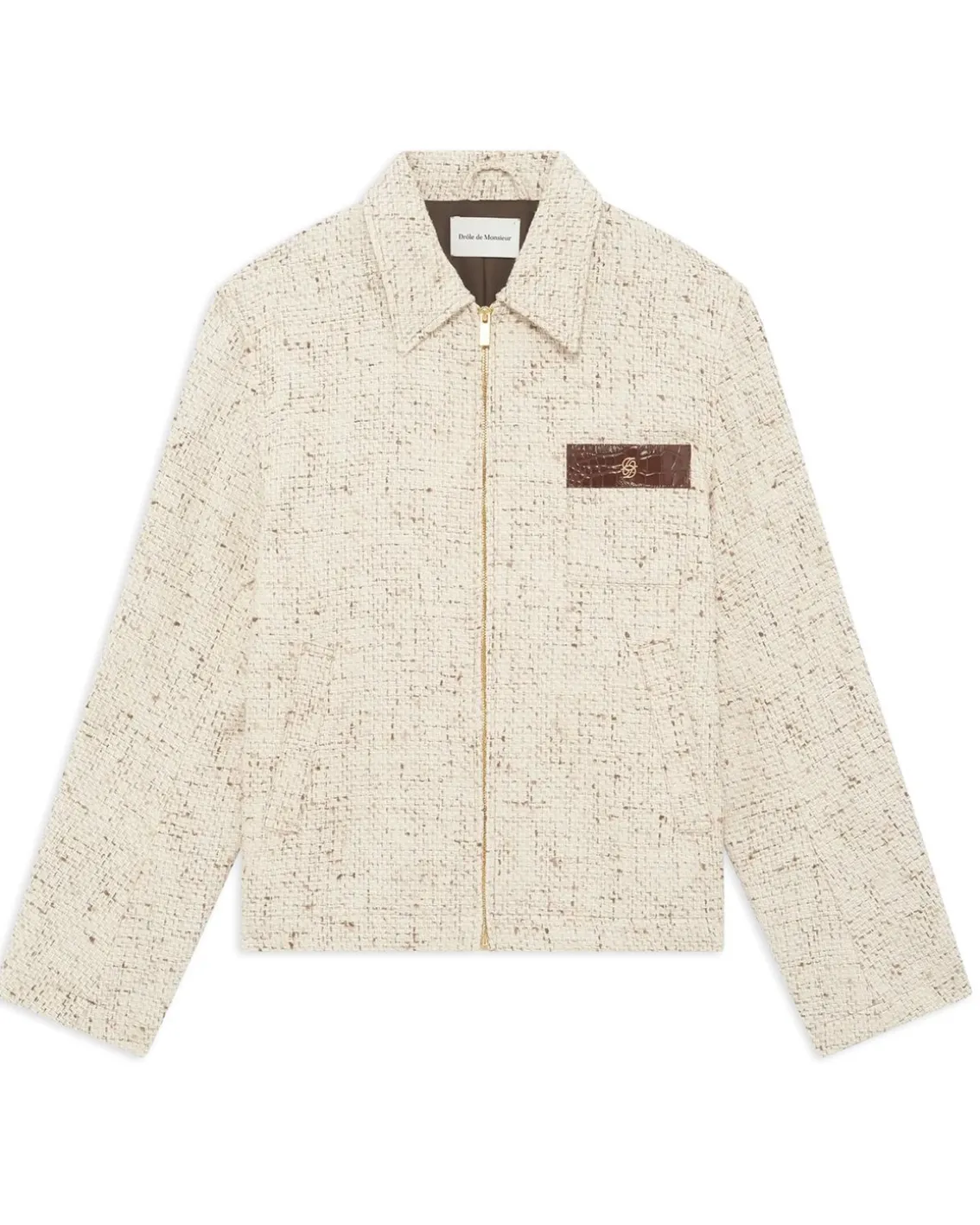 Drôle De Monsieur Straight Tweed Jacket Ecru