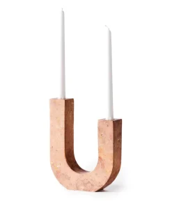 Dusty Deco Arco Candle Holder Red