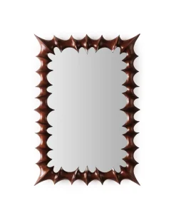 Dusty Deco Brutalist Mirror Small Natural Wood