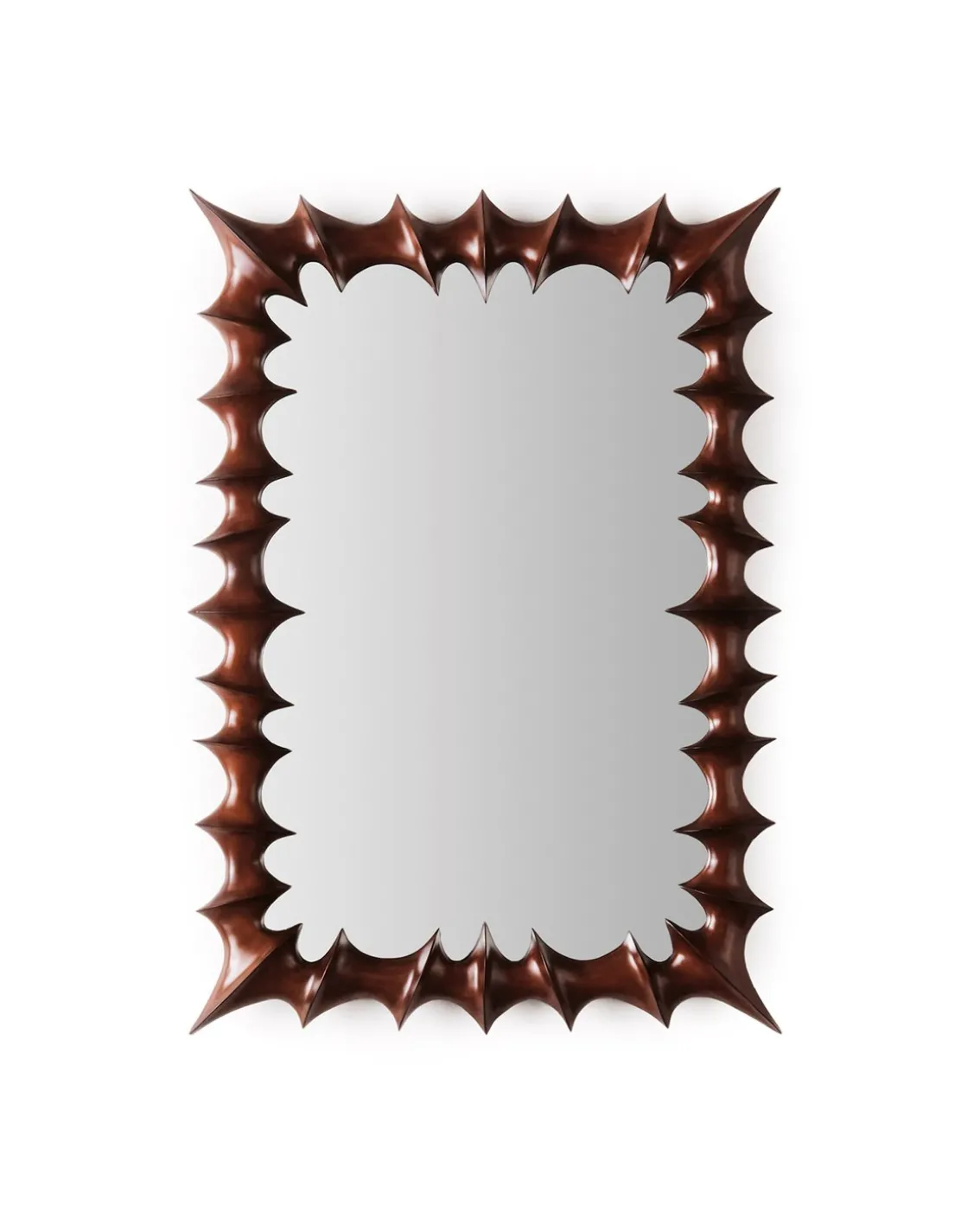 Dusty Deco Brutalist Mirror Small Natural Wood