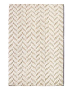 Dusty Deco Herringbone Rug White