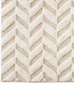 Dusty Deco Herringbone Rug White
