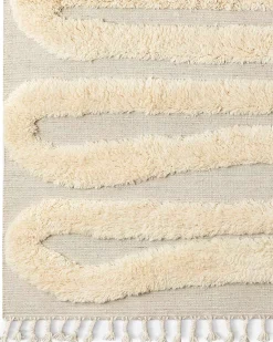 Dusty Deco Snake Rya Rug Off White/Beige