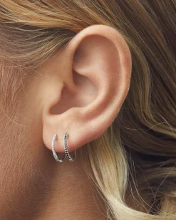 ENNUI Atelier Double Sided Diamond Hoop Black/White Gold