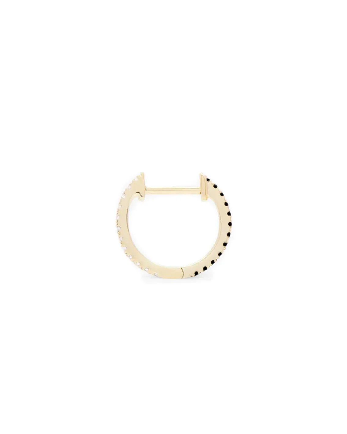 ENNUI Atelier Double Sided Diamond Hoop 10 Mm Black/Yellow Gold