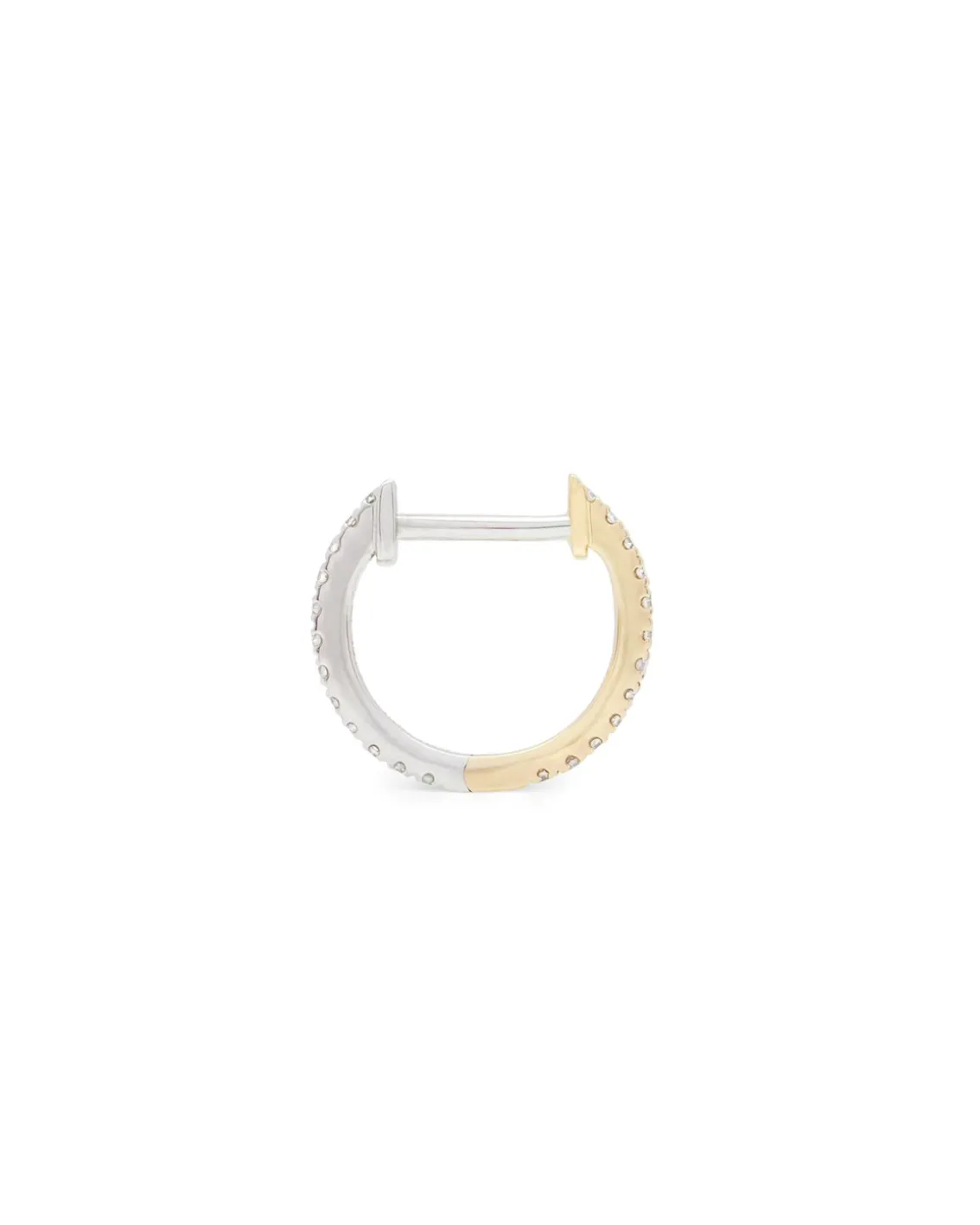 ENNUI Atelier Double Sided Diamond Hoop Yellow Gold/White Gold