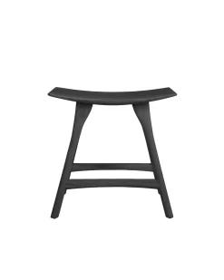 Ethnicraft Osso Stool Varnished Black