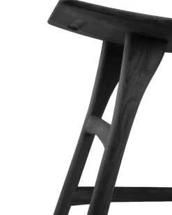 Ethnicraft Osso Stool Varnished Black