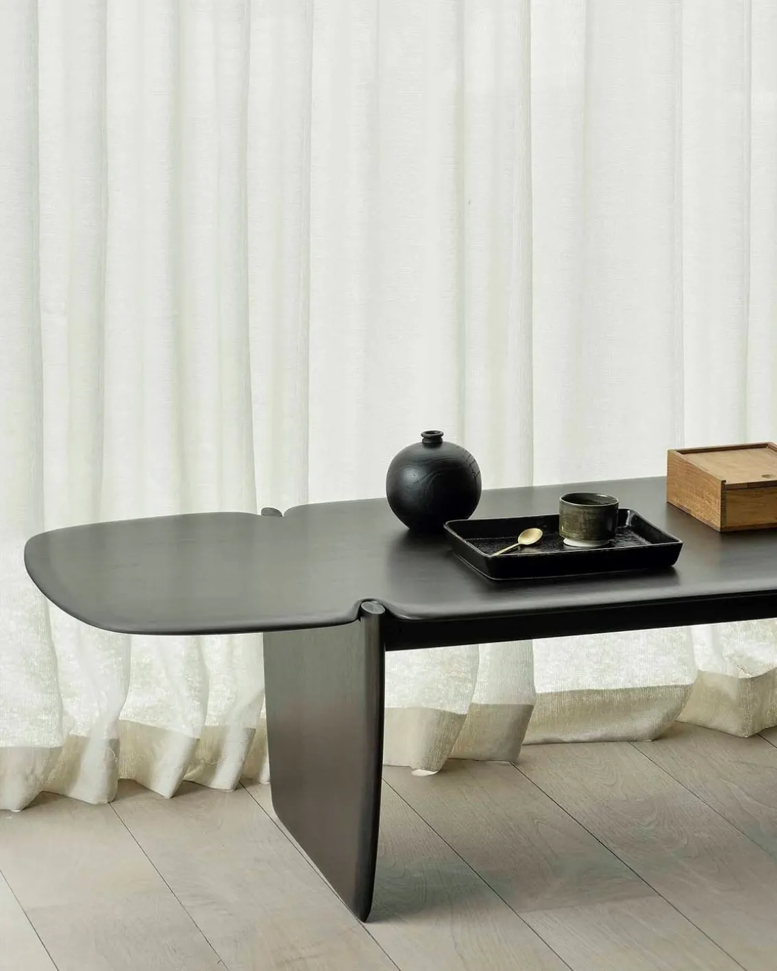 Ethnicraft PI Coffee Table Varnished Dark Brown