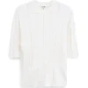 Filippa K Braid Knit T-Shirt Pearl White