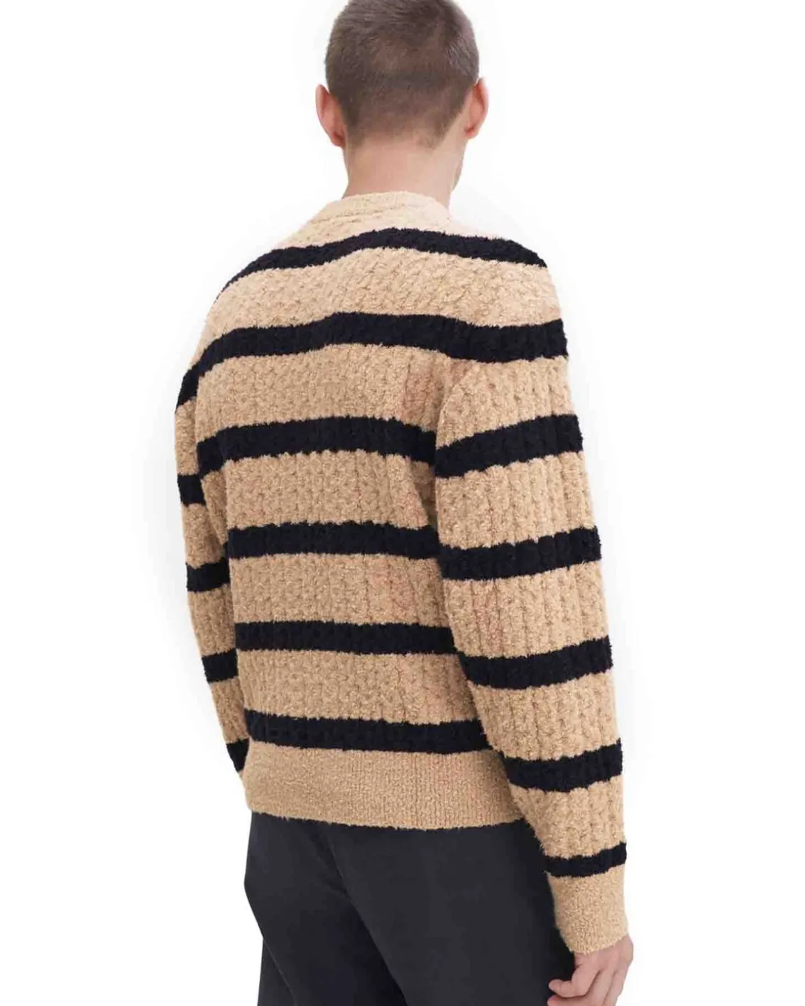 Filippa K Braided Striped Sweater Light Khaki