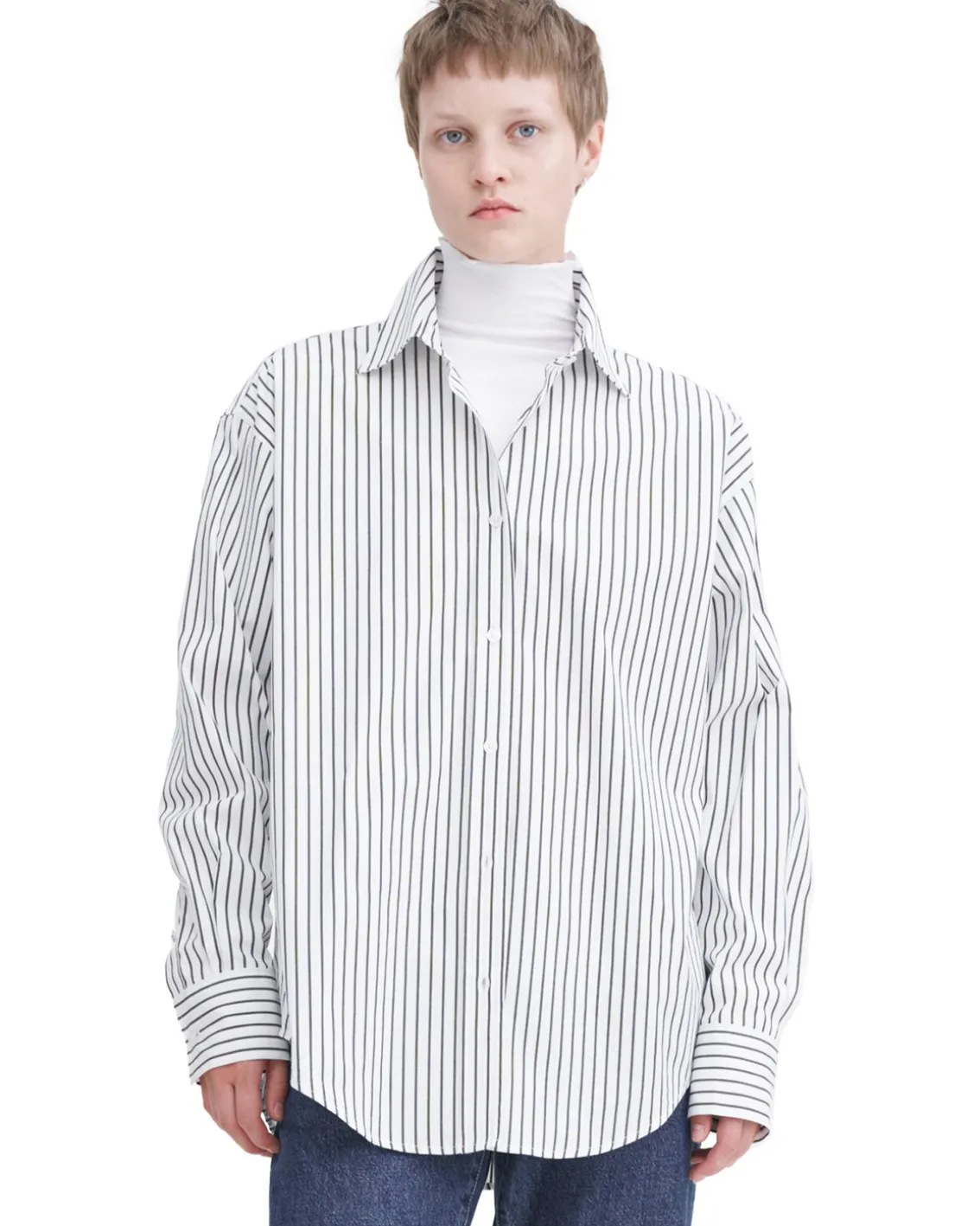 Filippa K Classic Stripe Shirt Coffee/White