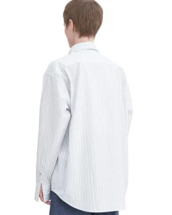 Filippa K Classic Stripe Shirt Ice Blue/White